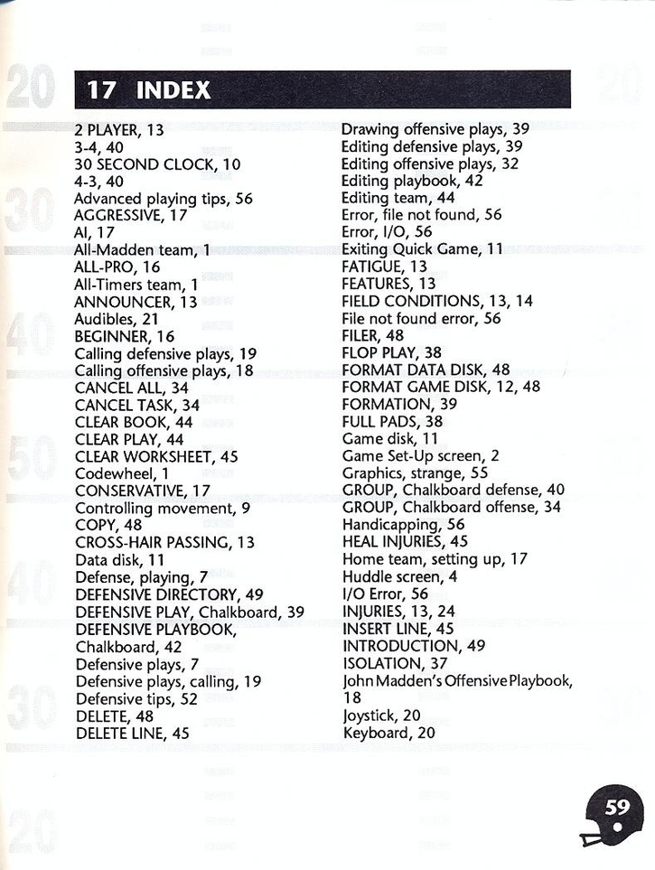 John Madden Football manual page 61