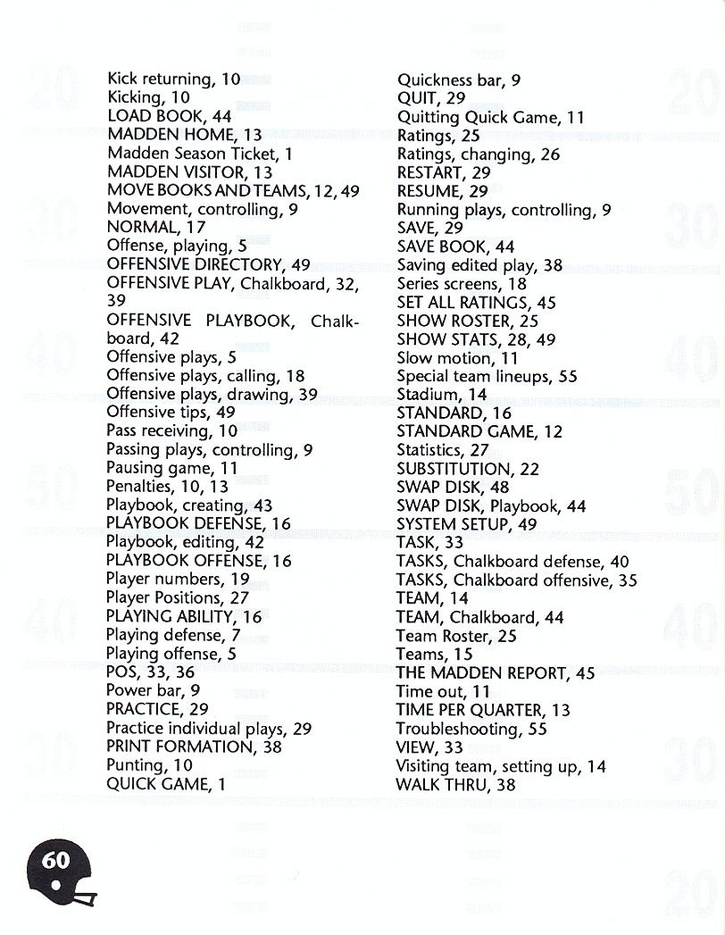 John Madden Football manual page 62