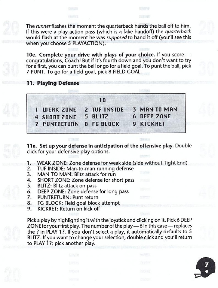 John Madden Football manual page 9