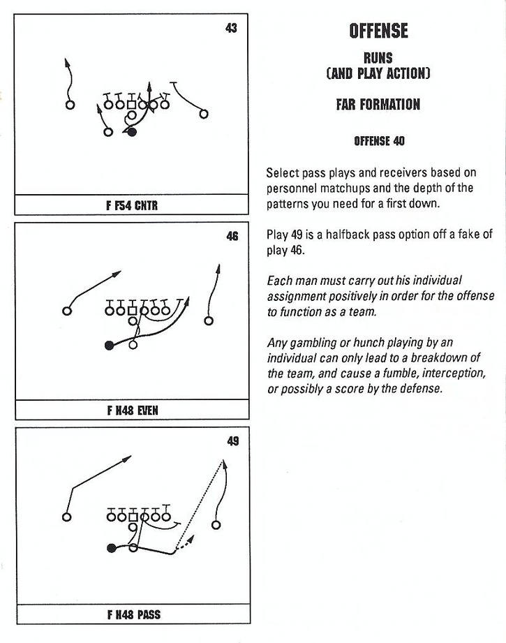 John Madden Football offensive playbook page 9