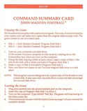 John Madden Football command summary card page 1