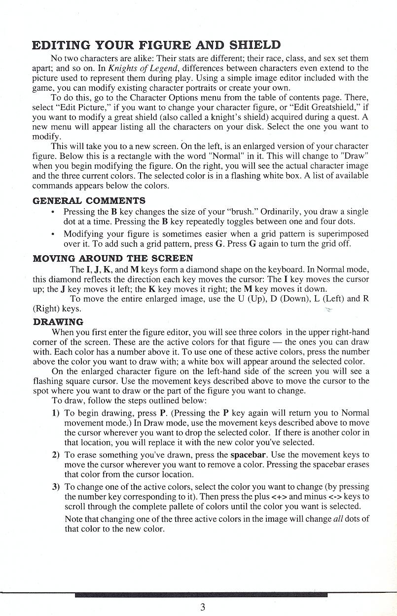Knights of Legend players reference card page 3