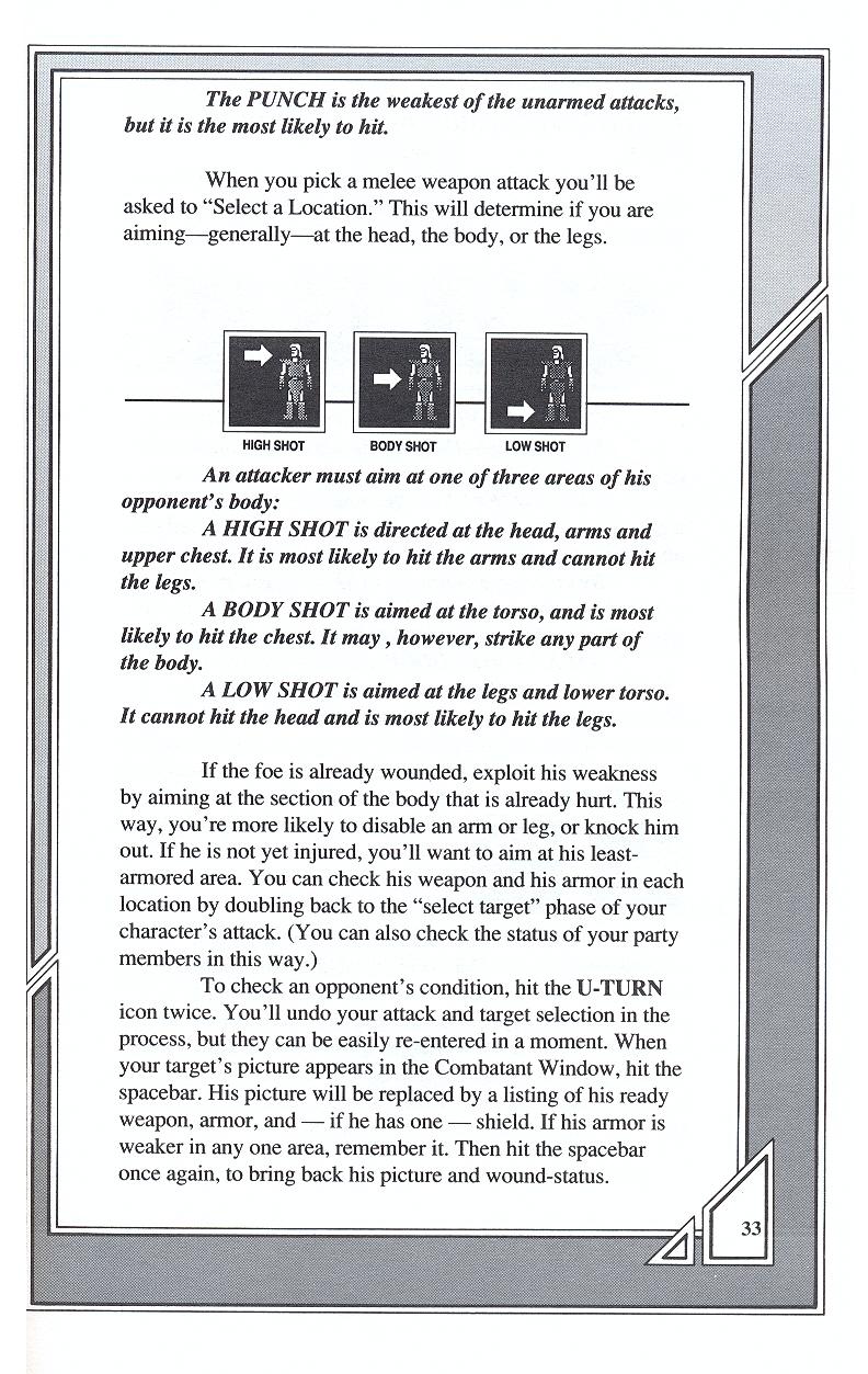 Knights of Legend players handbook page 33
