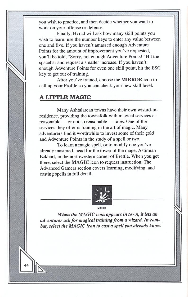 Knights of Legend players handbook page 44