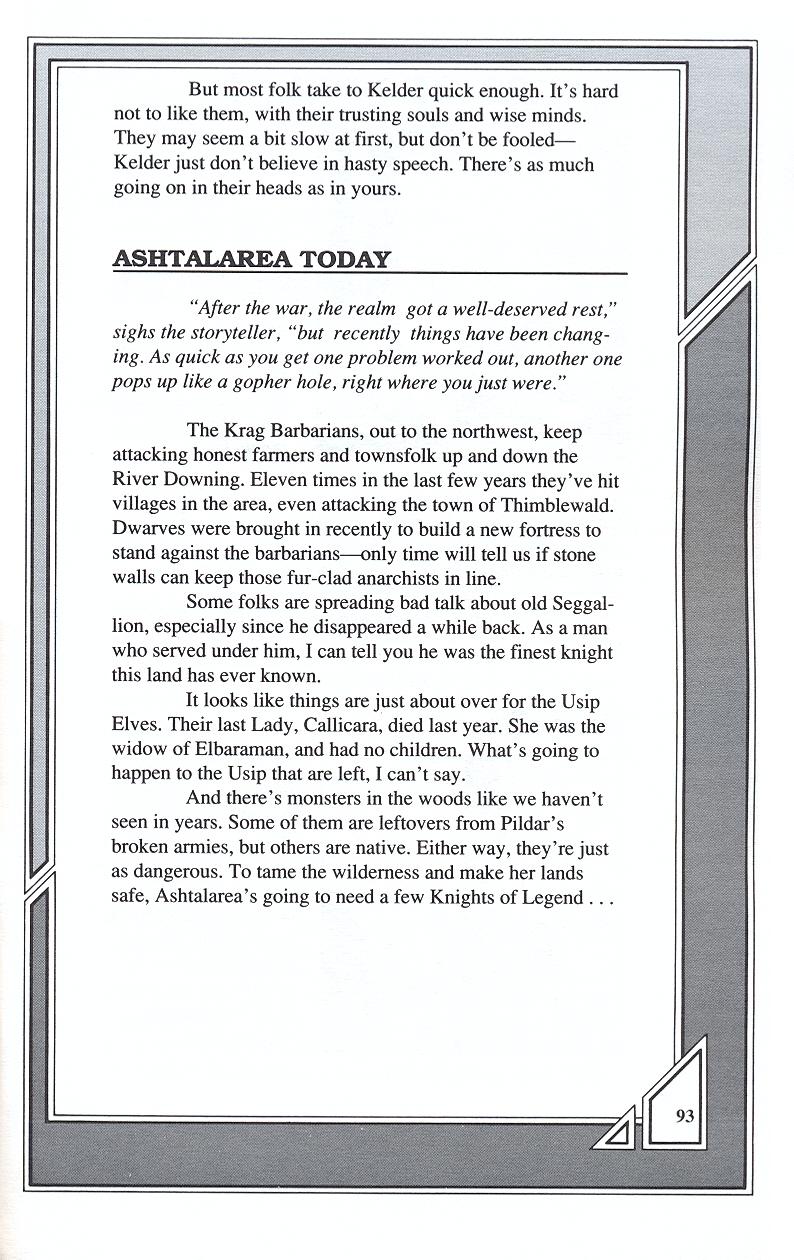 Knights of Legend players handbook page 93