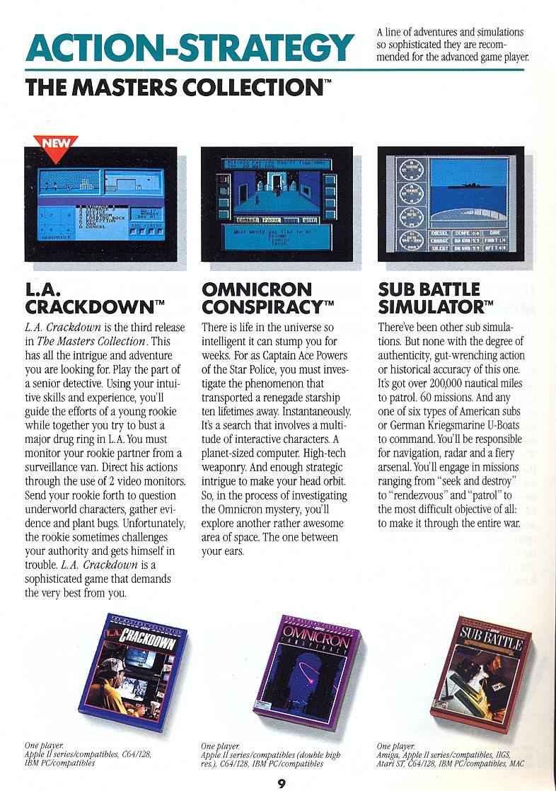 L.A. Crackdown Epyx catalog page 9