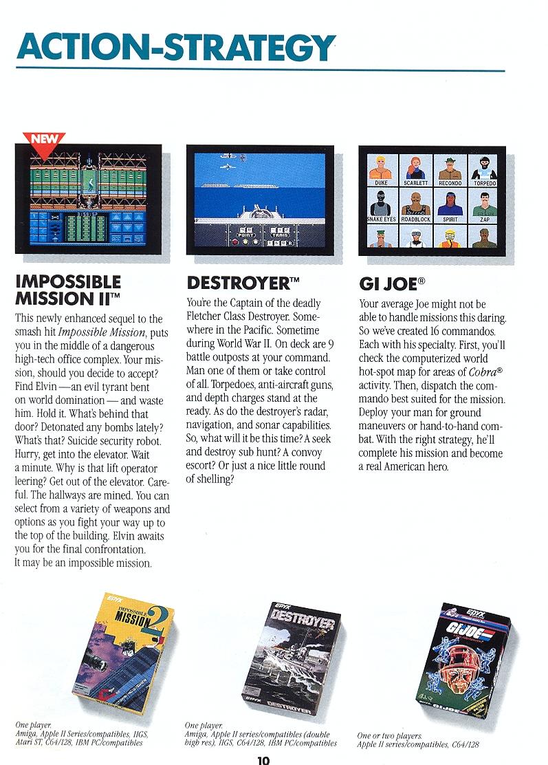 L.A. Crackdown Epyx catalog page 10