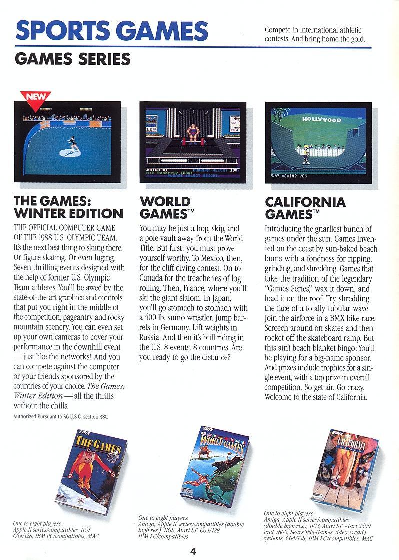 L.A. Crackdown Epyx catalog page 4