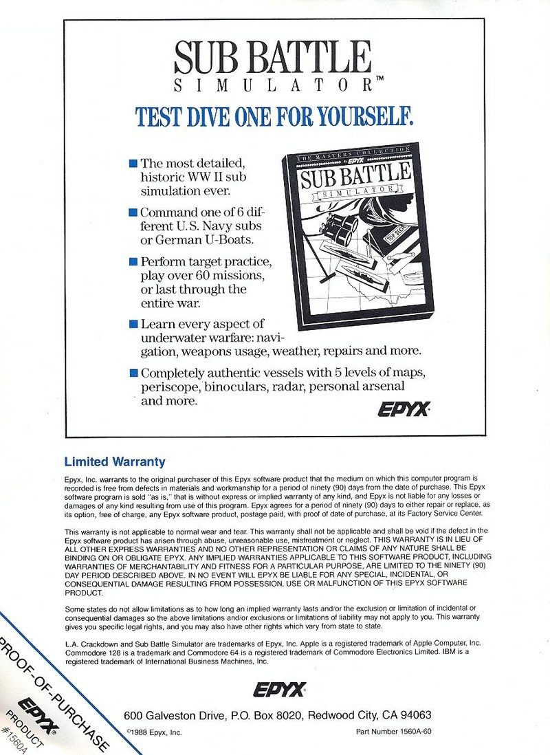 L.A. Crackdown manual back cover