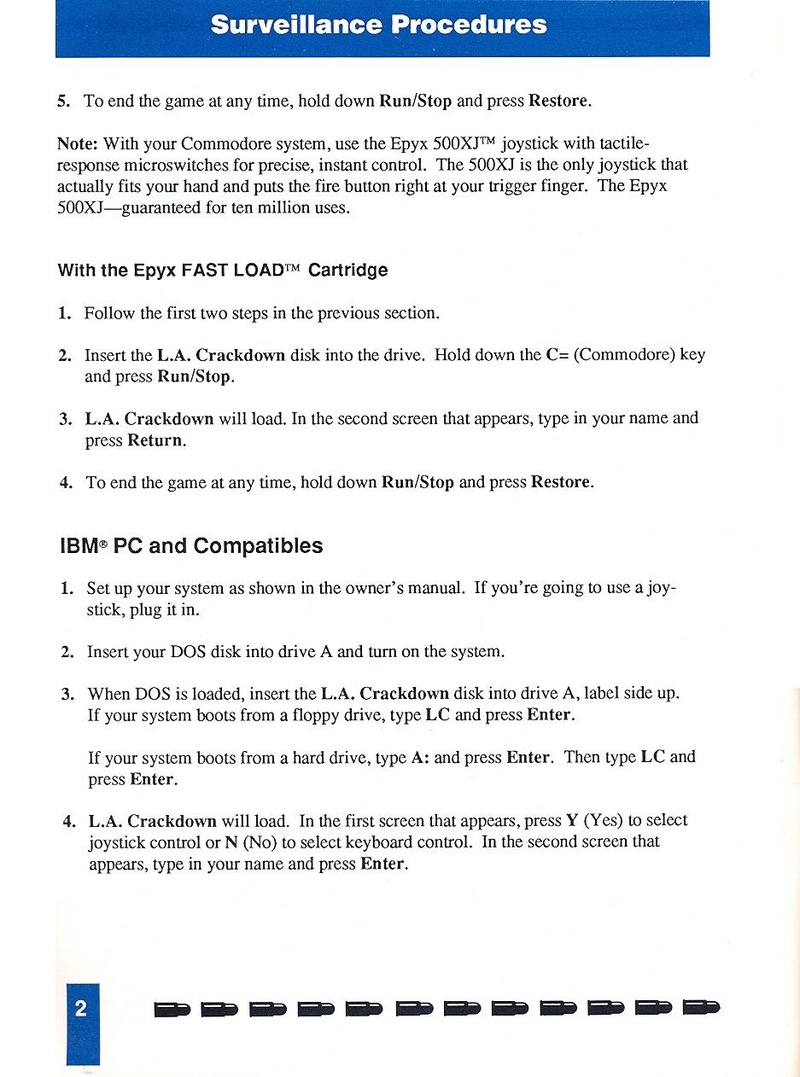 L.A. Crackdown manual page 2