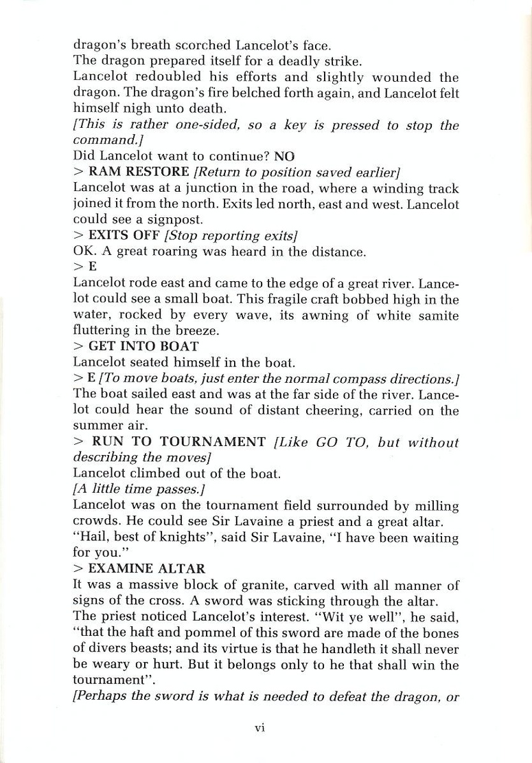 Lancelot manual page vi