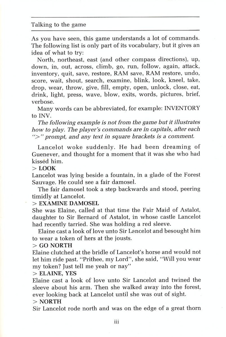 Lancelot manual page iii