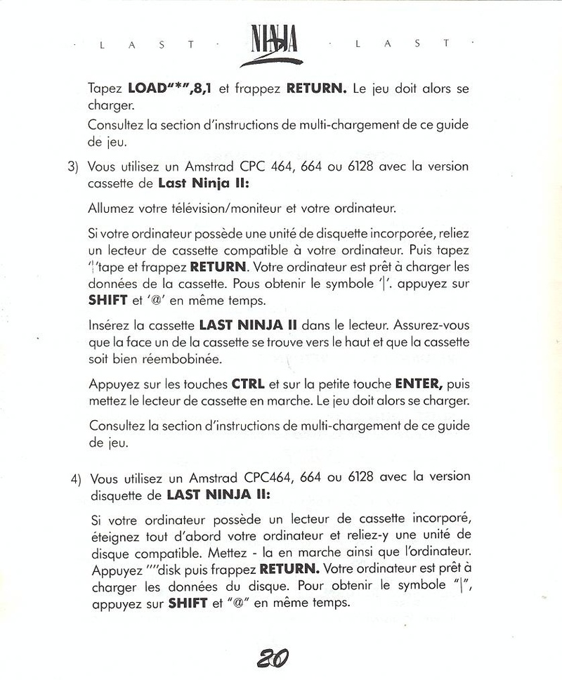 Last Ninja 2 manual page 20