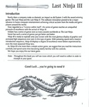 Last Ninja 3 manual page 1
