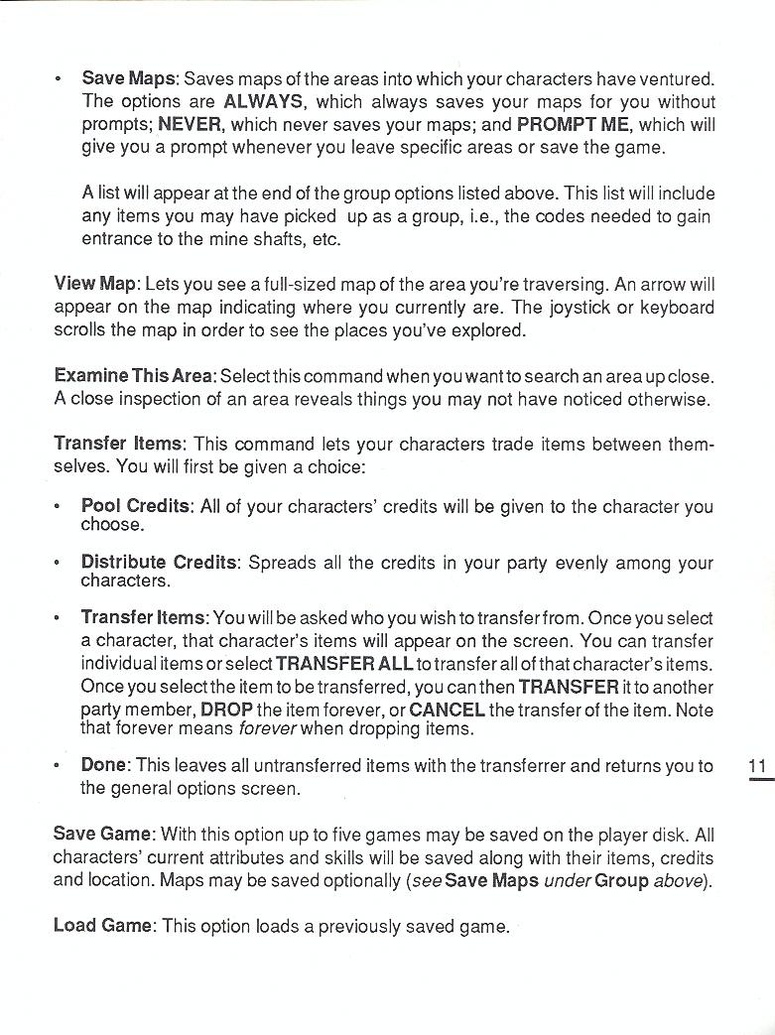 Mars Saga manual page 11