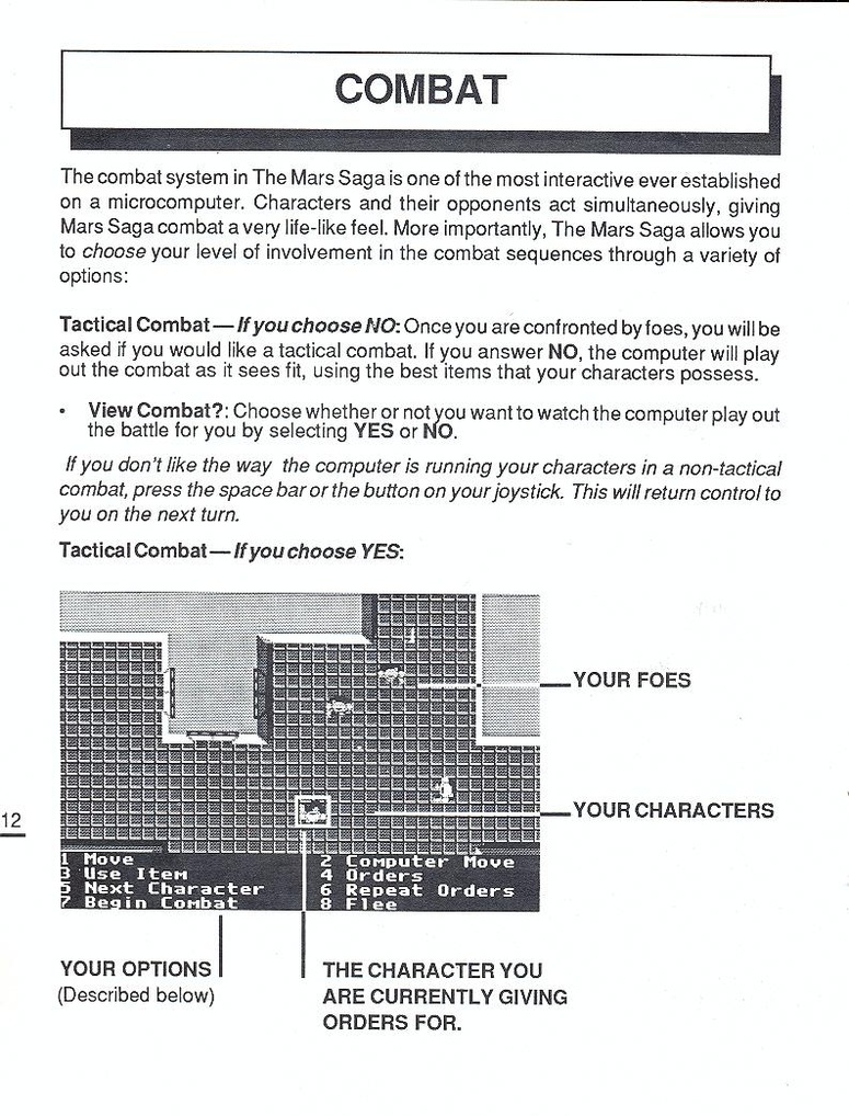 Mars Saga manual page 12