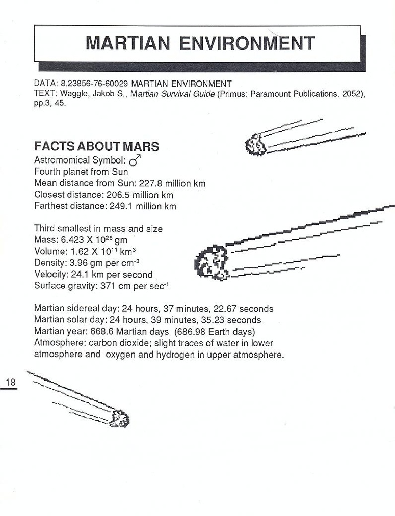 Mars Saga manual page 18