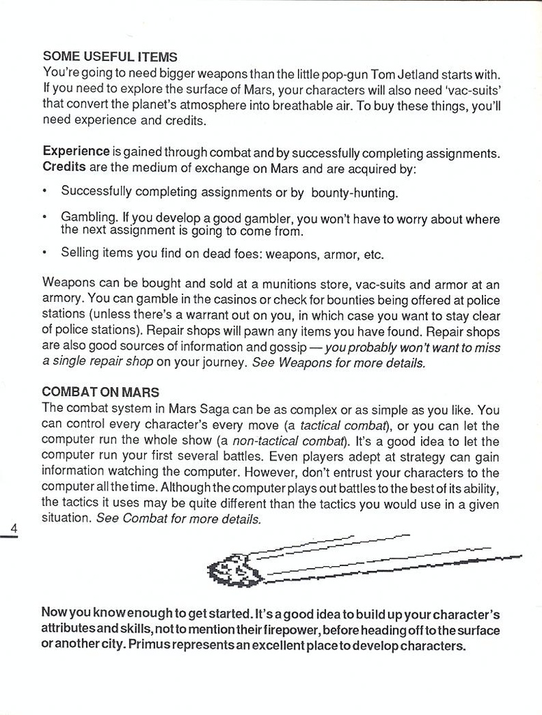 Mars Saga manual page 4