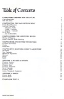 Might and Magic manual table of contents