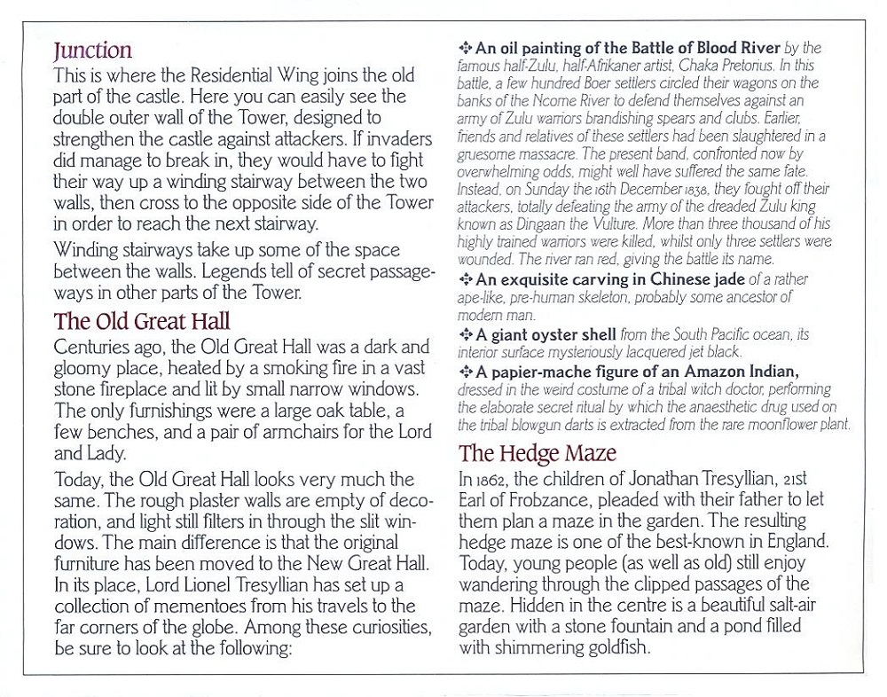 Moonmist Guide to Tresyllian Castle page 4