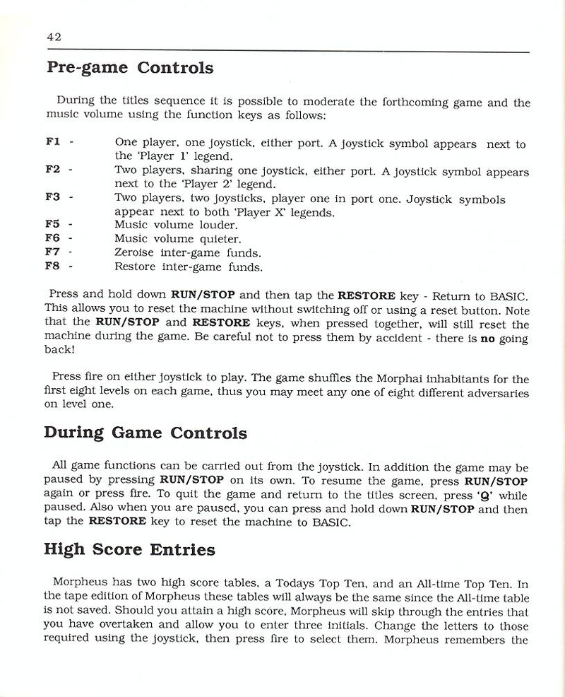 Morpheus manual page 42
