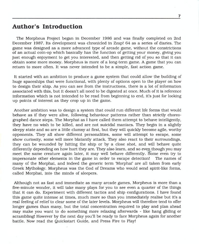 Morpheus manual page 7