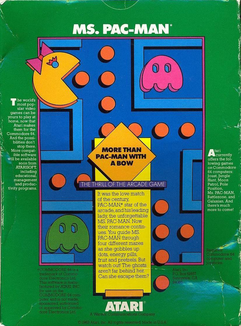 Ms. Pac-Man box back