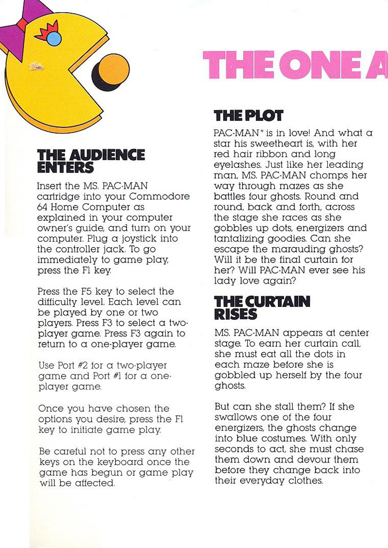 Ms. Pac-Man manual page 2