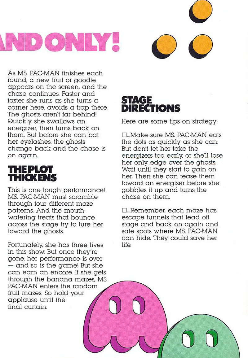 Ms. Pac-Man manual page 3