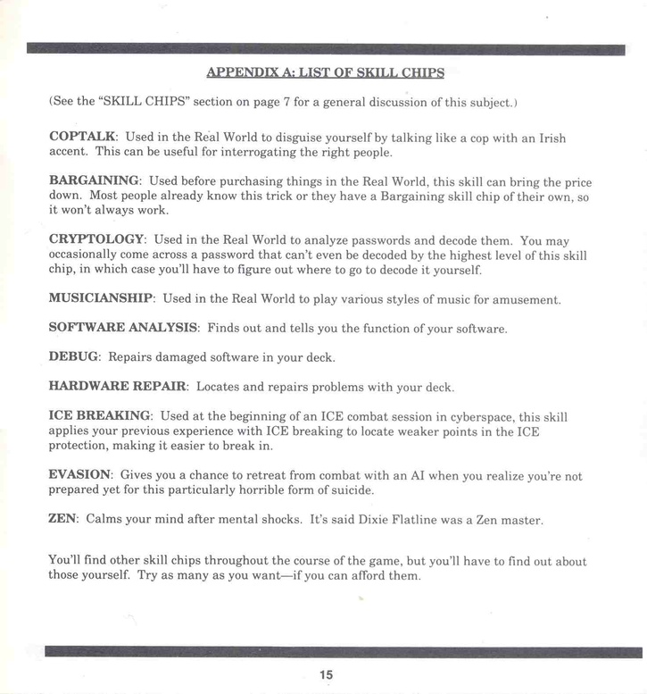 Neuromancer manual page 15