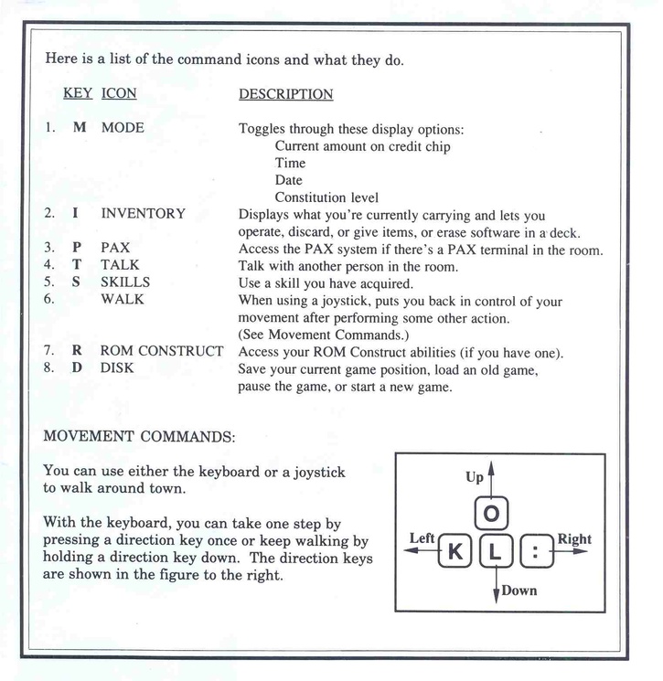 Neuromancer reference card 3