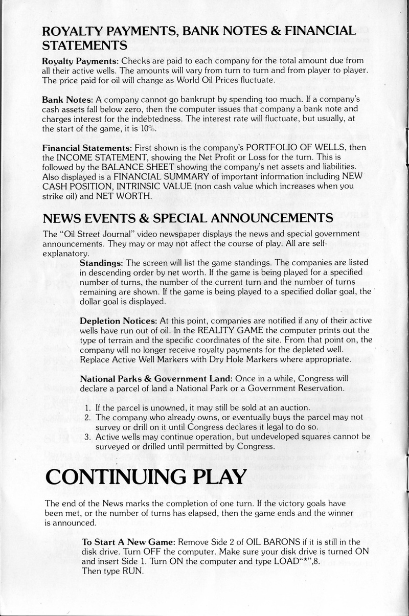 Oil Barons manual page 7