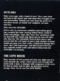 Outlaws inlay inside page 1