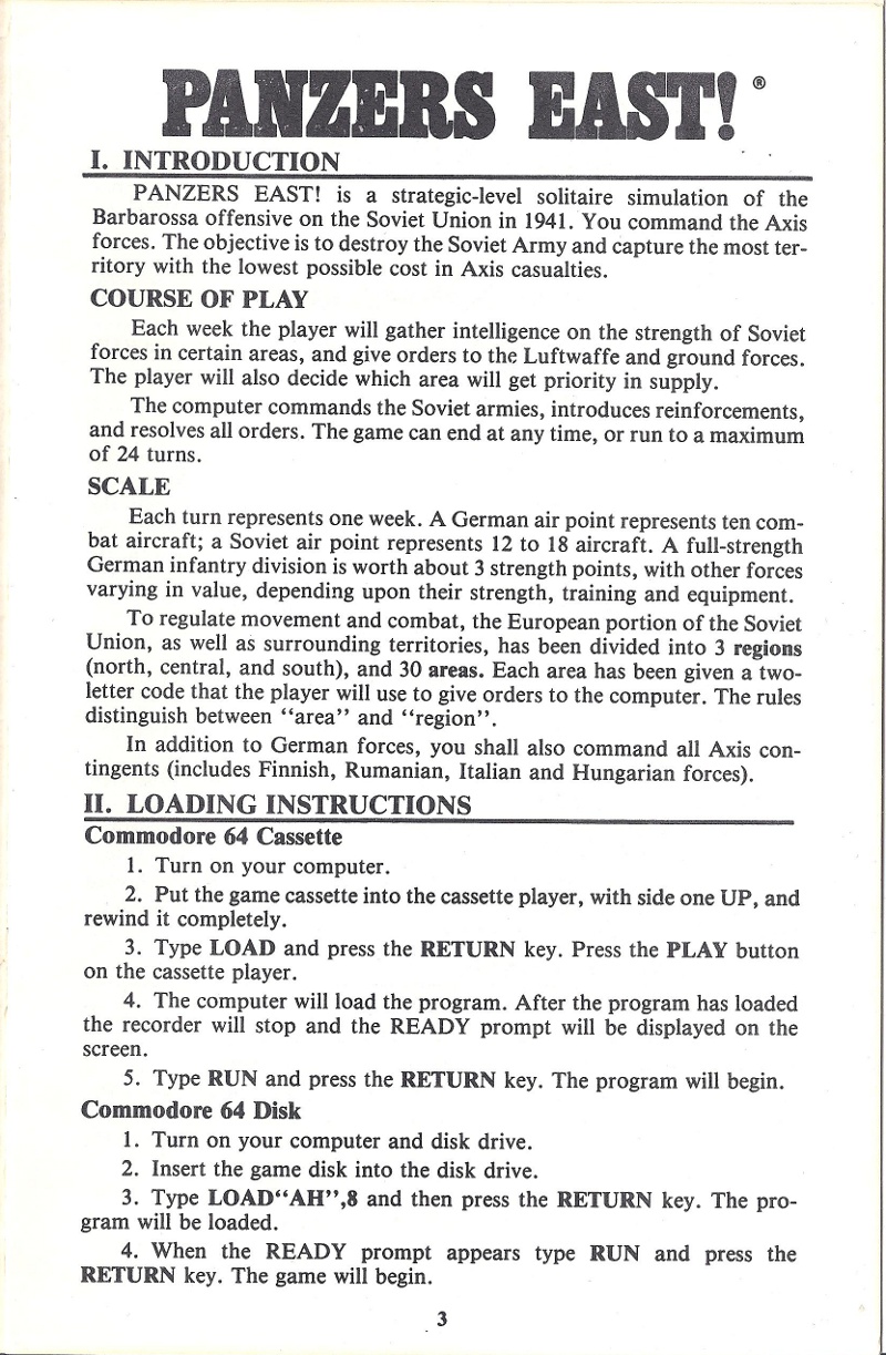 Panzers East! manual page 3