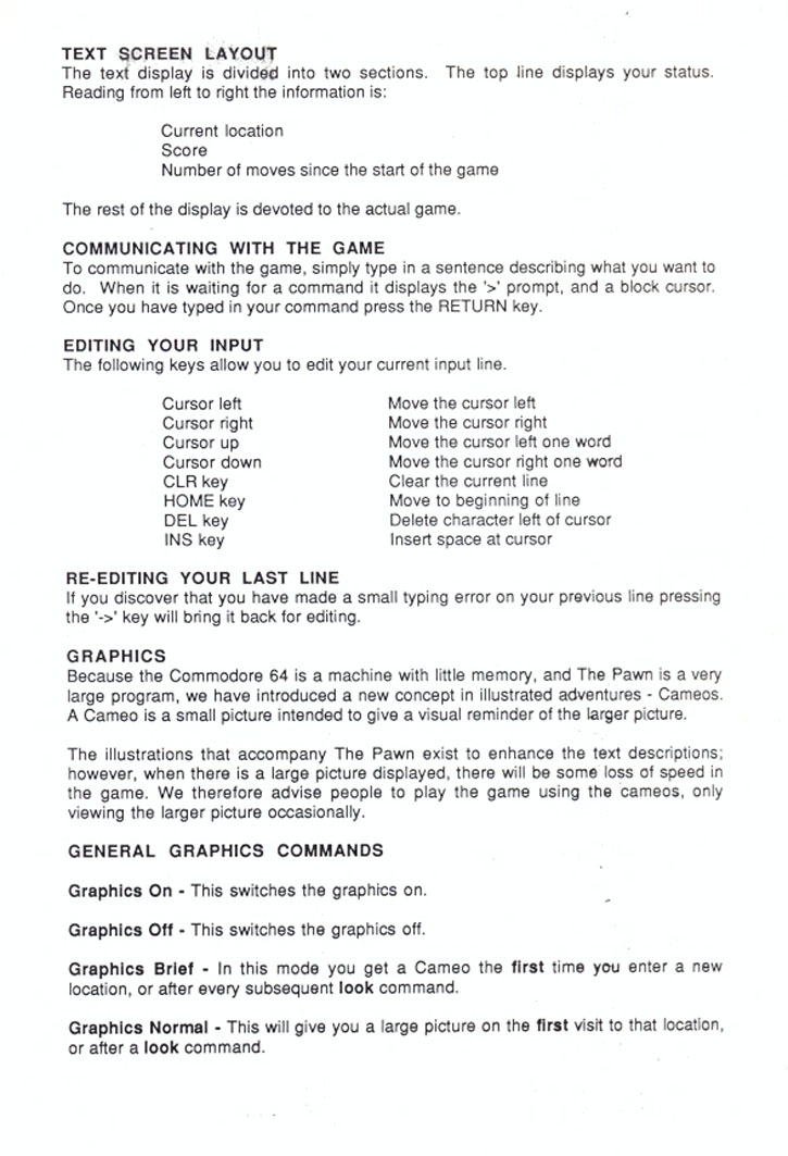 The Pawn Commodore 64 guide page 3