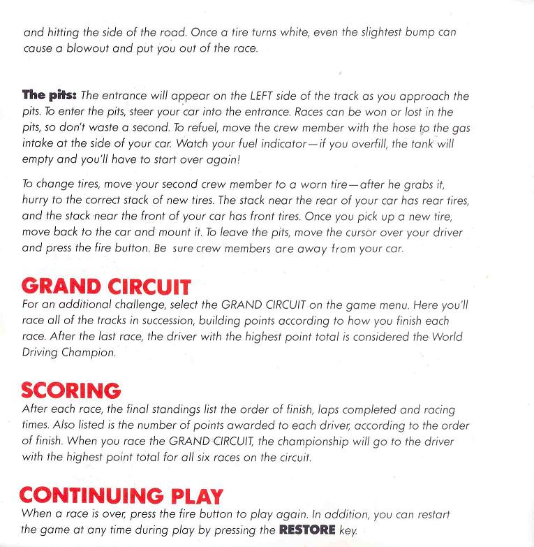 PITSTOP II Manual Page 4 