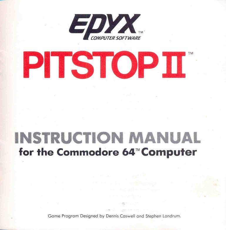 PITSTOP II Manual Front Cover 