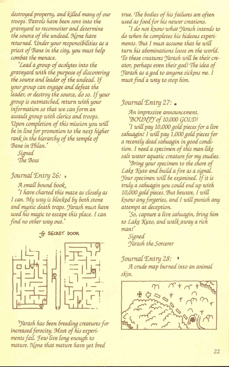 Pool of Radiance Adventurers Journal Page 22 