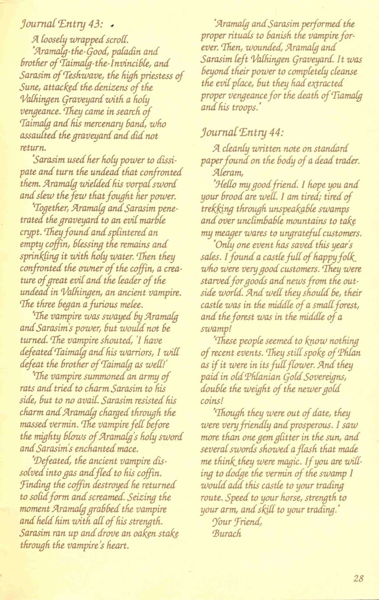 Pool of Radiance Adventurers Journal Page 28 