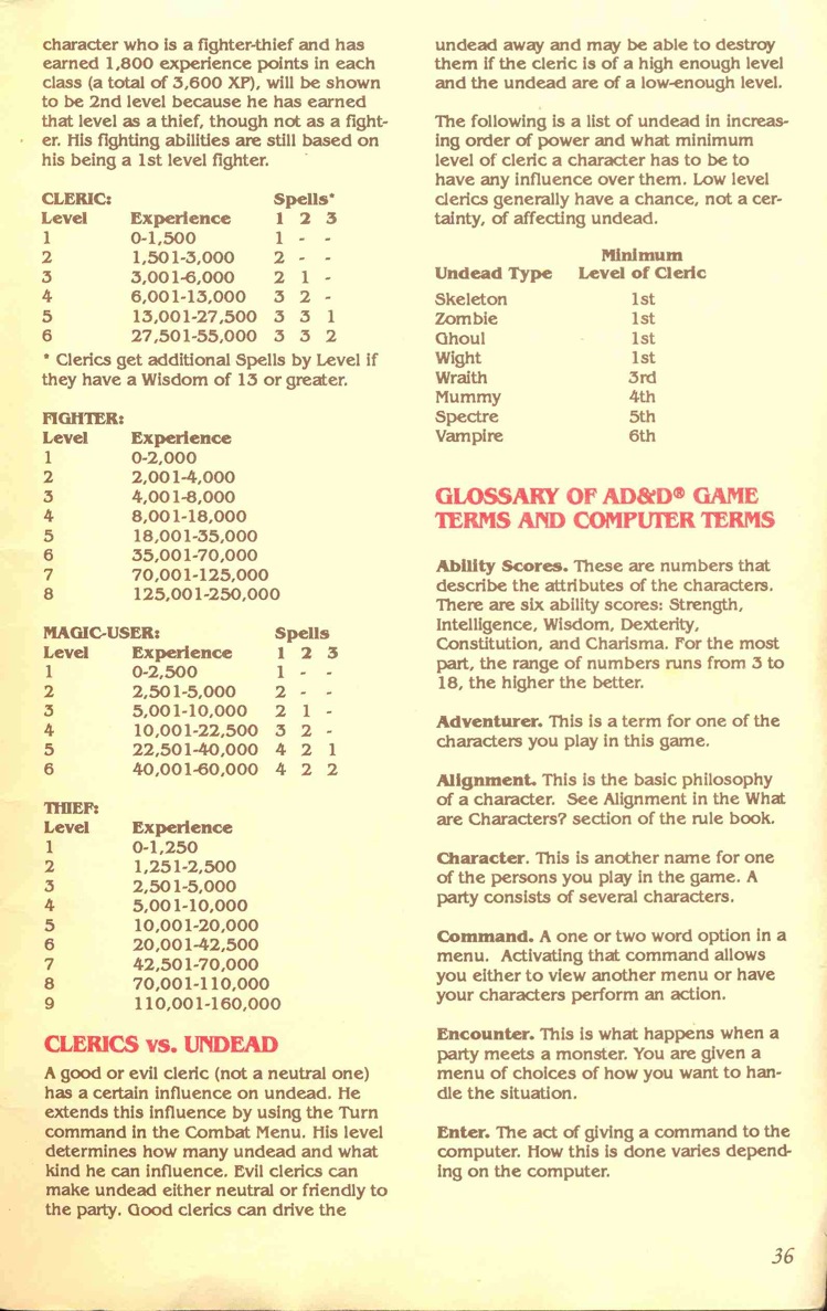 Pool of Radiance Adventurers Journal Page 36 