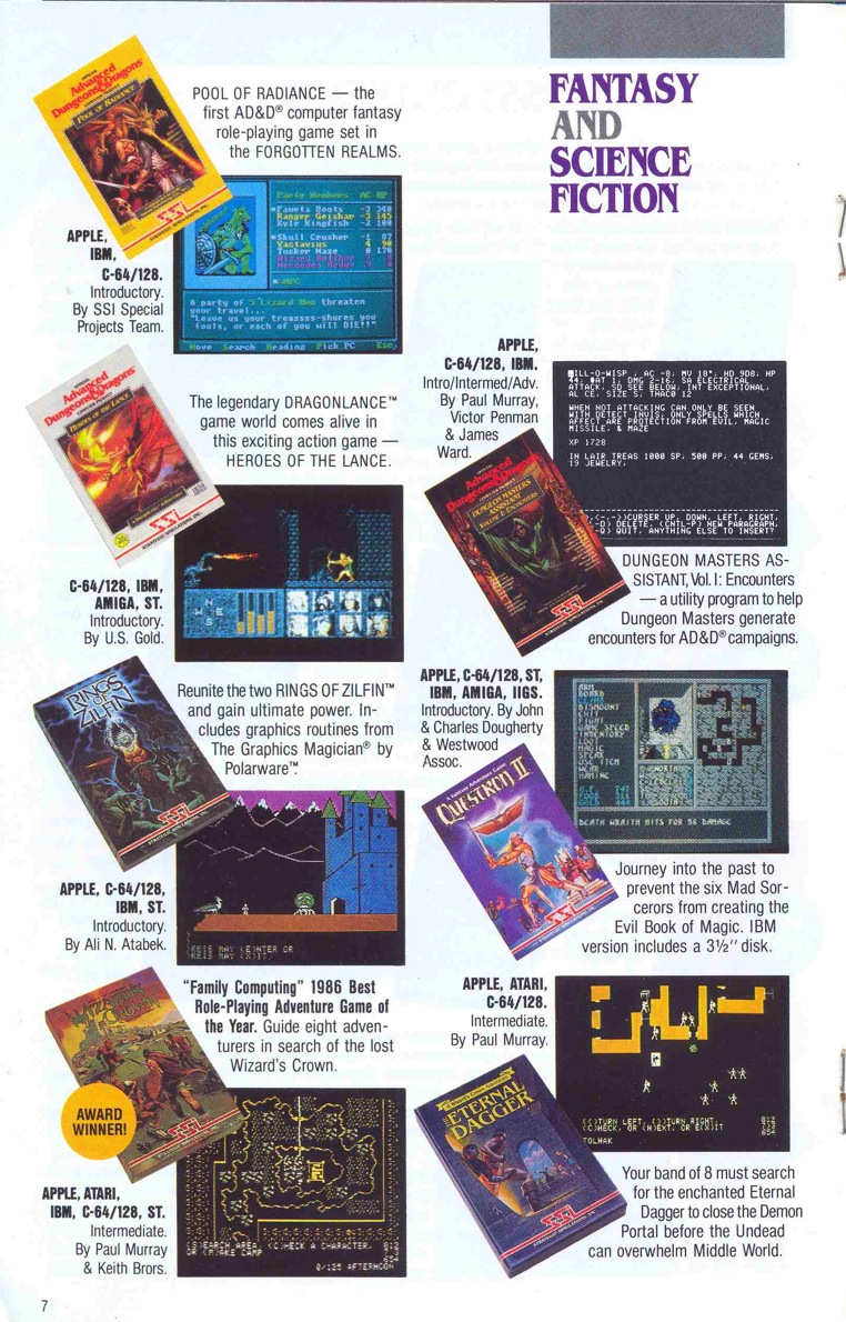 Pool of Radiance SSI 1988 Brochure 7 