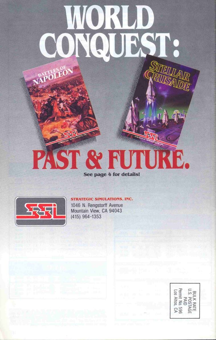 Pool of Radiance SSI 1988 Brochure Back Cover 