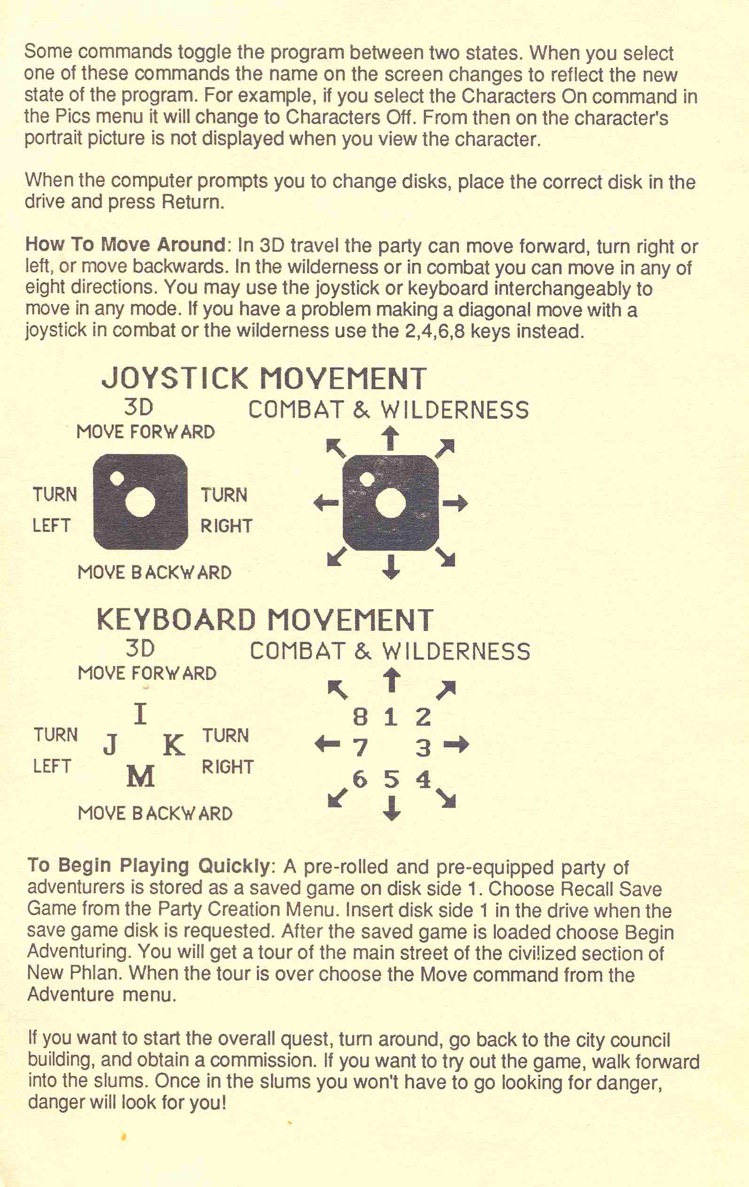 Pool of Radiance Quick Start Card Page 2 