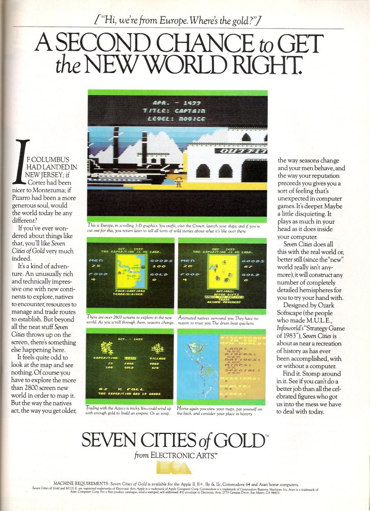 The Seven Cities of Gold Advertisement