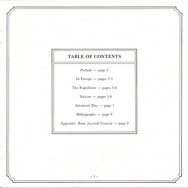 The Seven Cities of Gold Manual Page 1