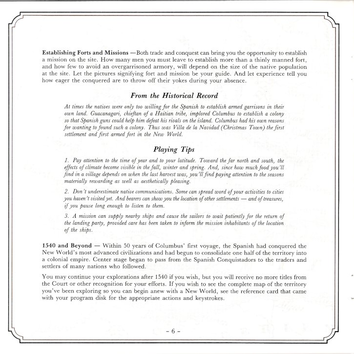 The Seven Cities of Gold Manual Page 6 