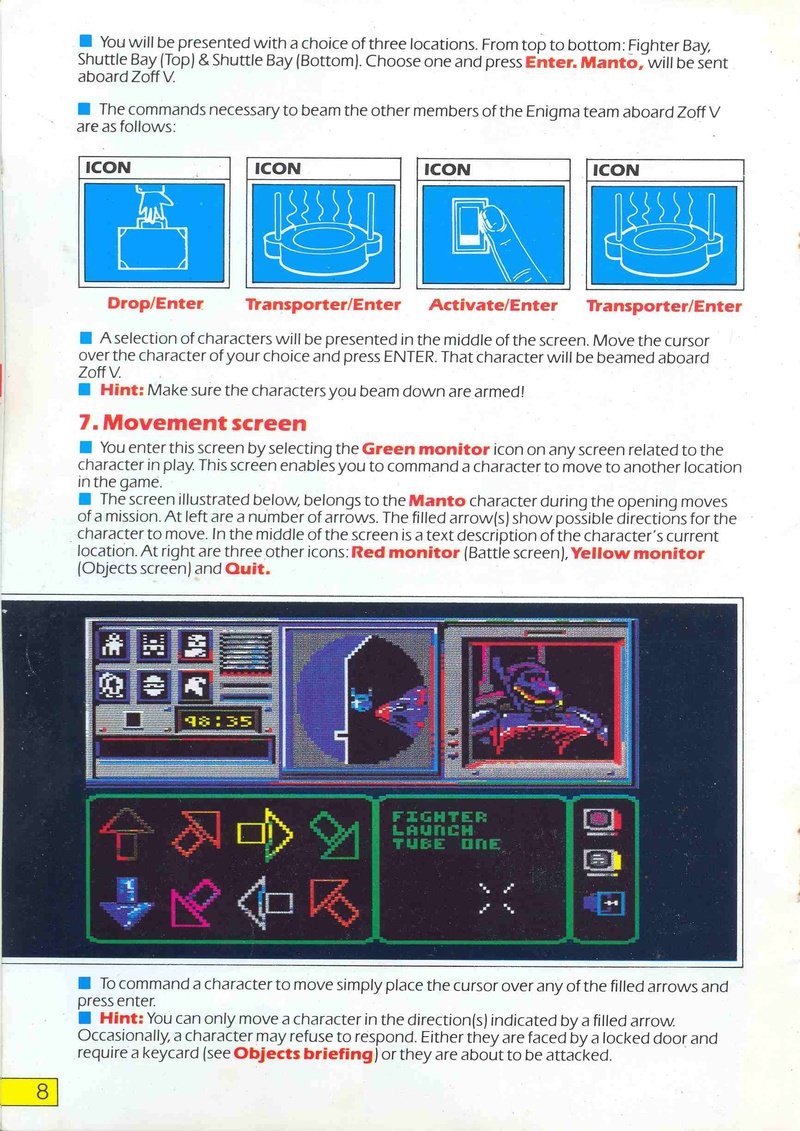 Shadowfire manual page 8