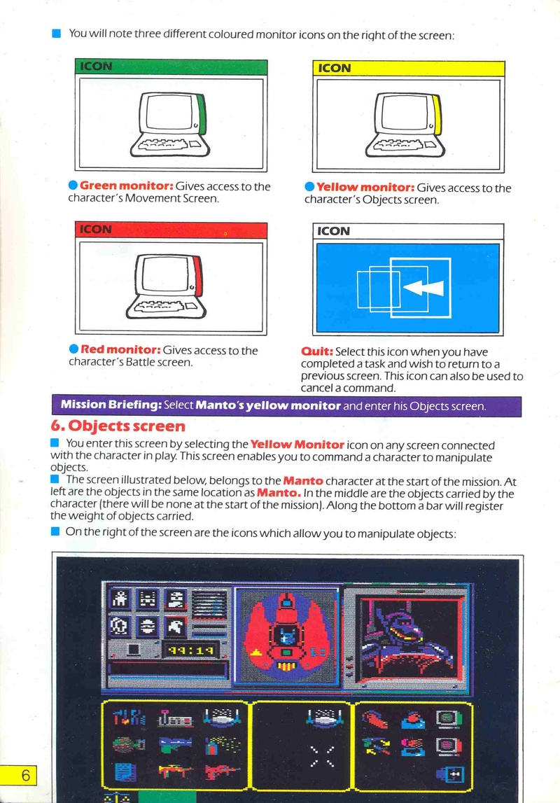 Shadowfire manual page 6