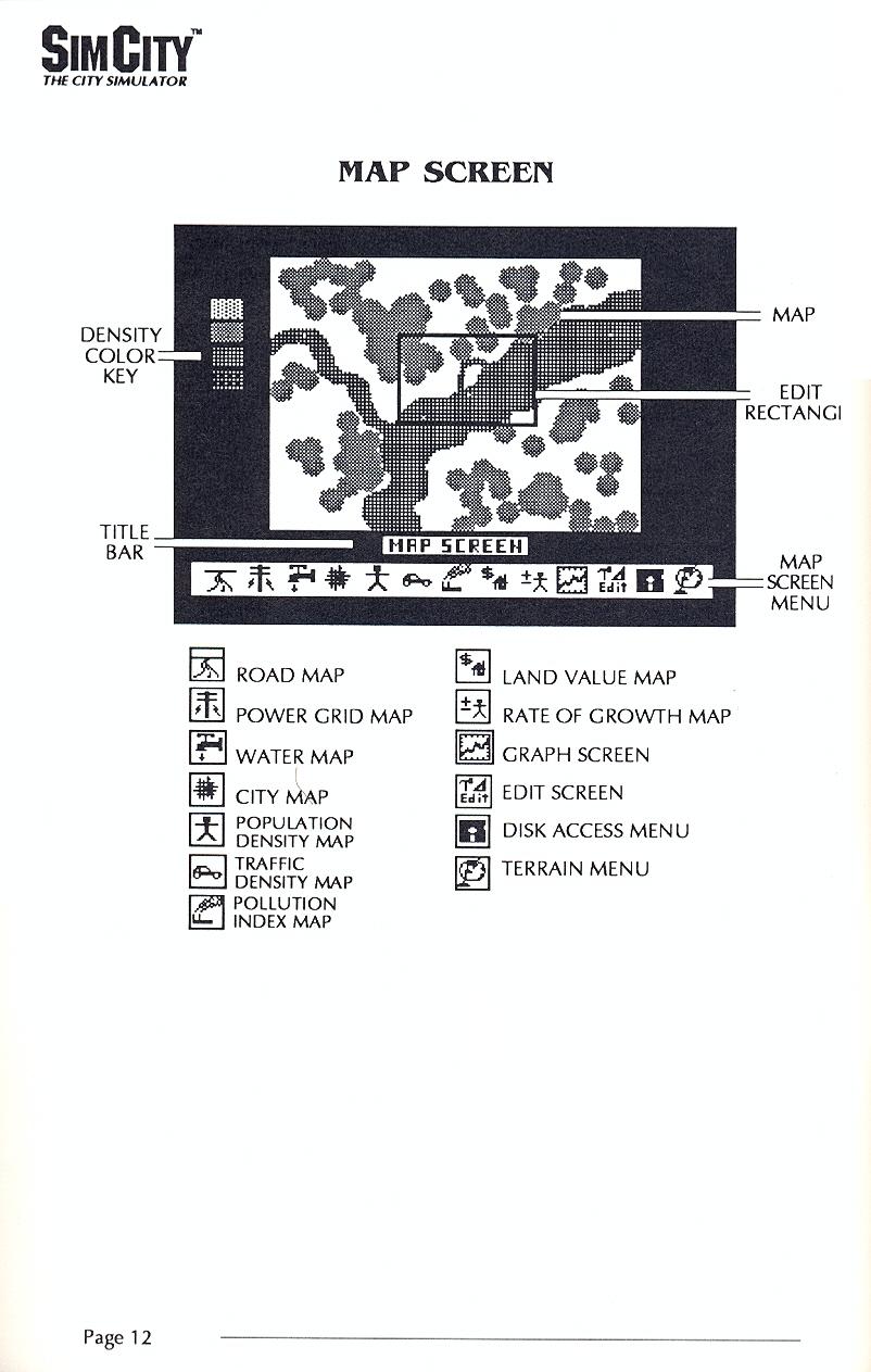 SimCity manual page 12