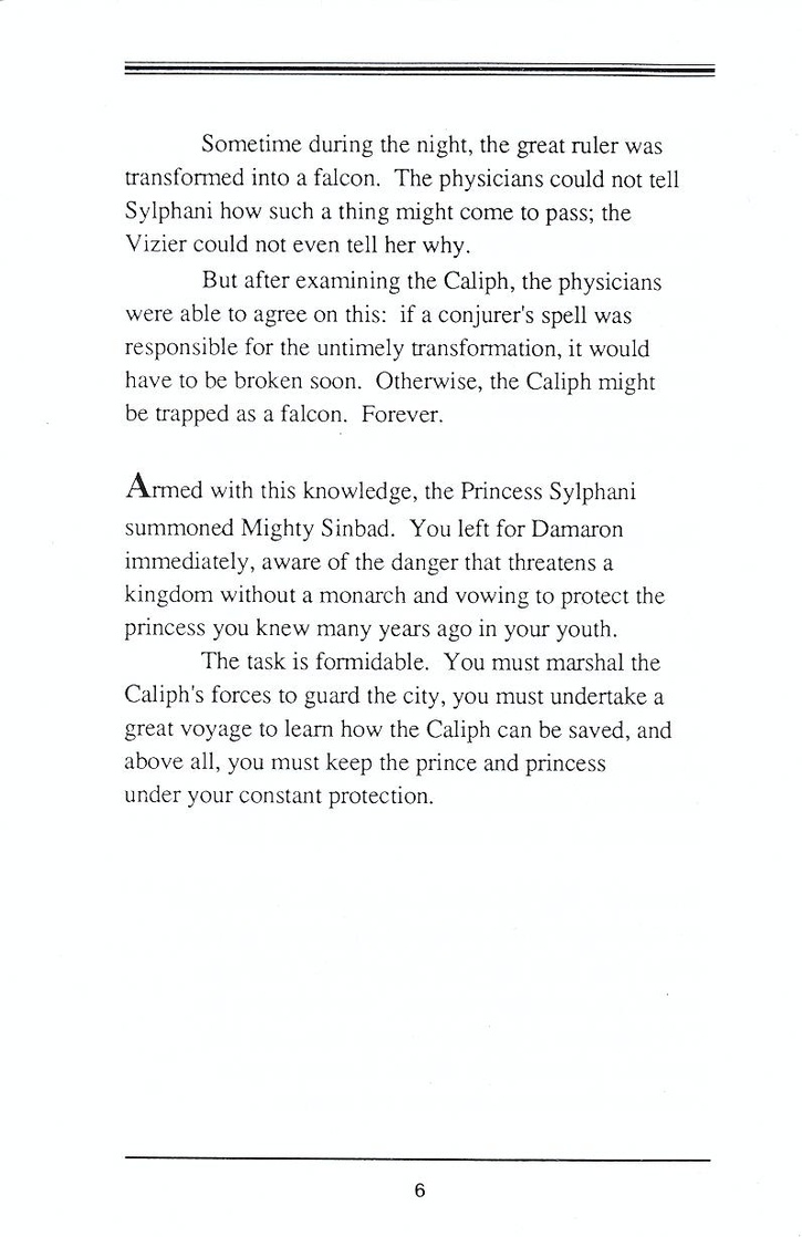Sinbad and the Throne of the Falcon manual page 6